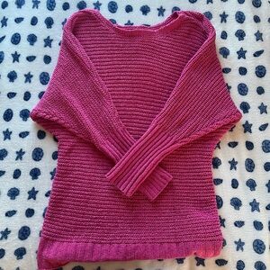 SUPER CUTE TRENDY OVERSIZED PINK ROSE SWEATER